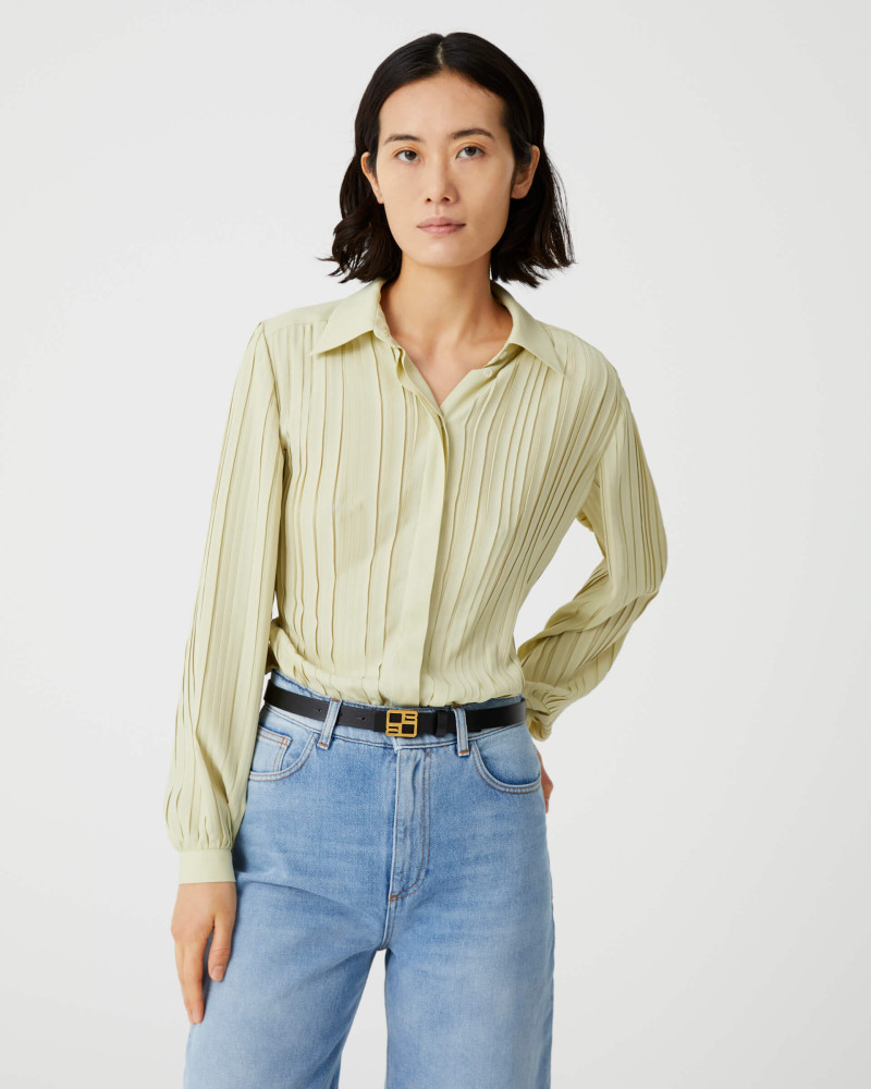 beatrice b pleated shirt in silk blend+23FA4044TORRE_703