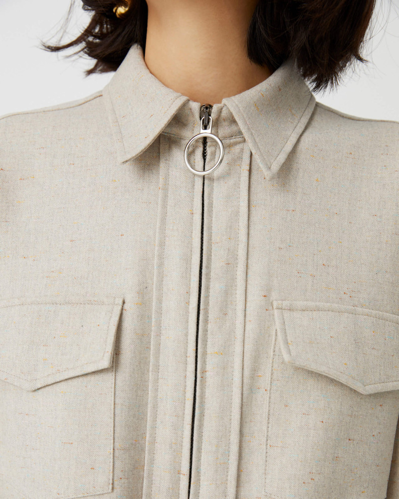 wool shirt with zipper