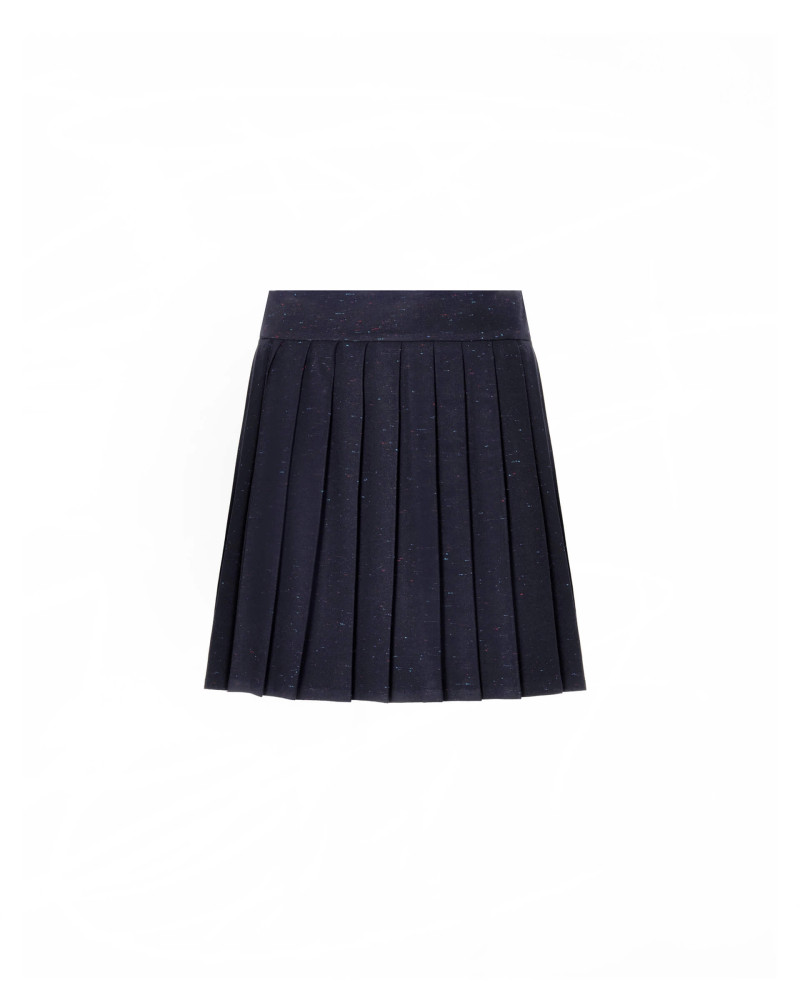 blue gored mini skirt