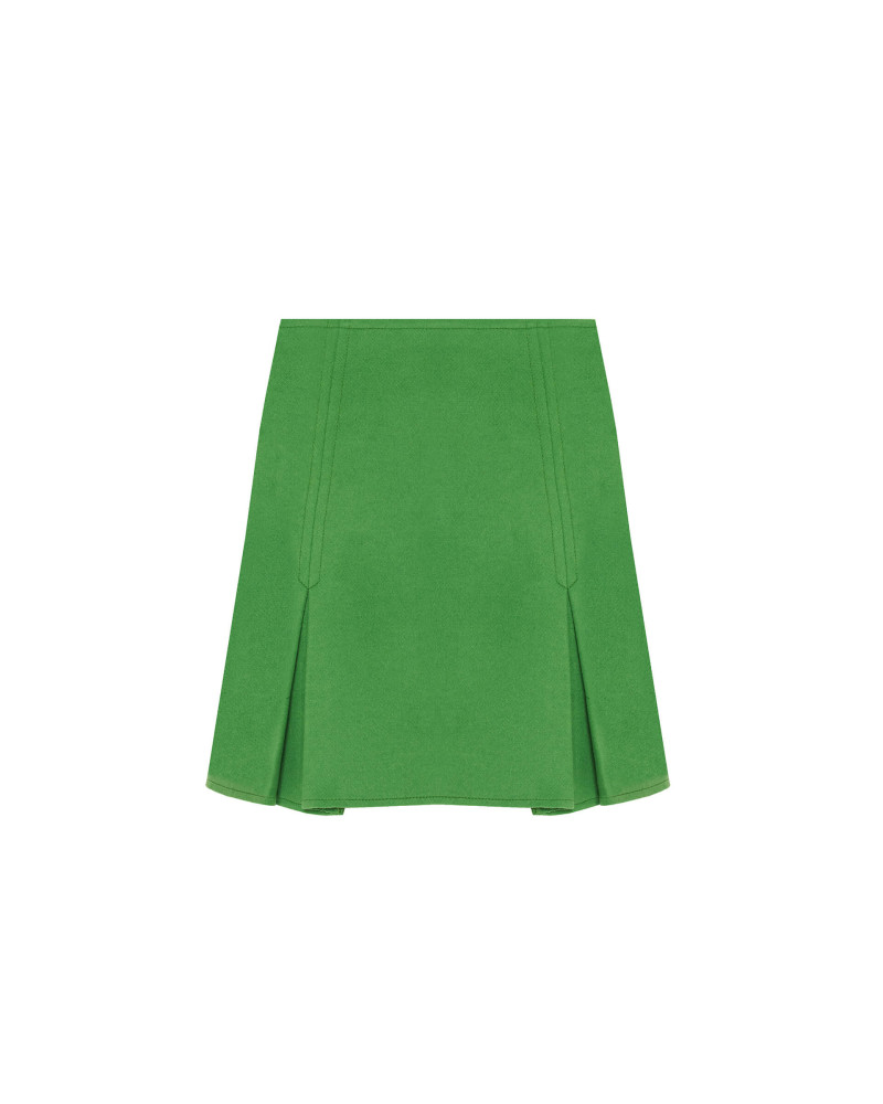 minigonna in panno verde