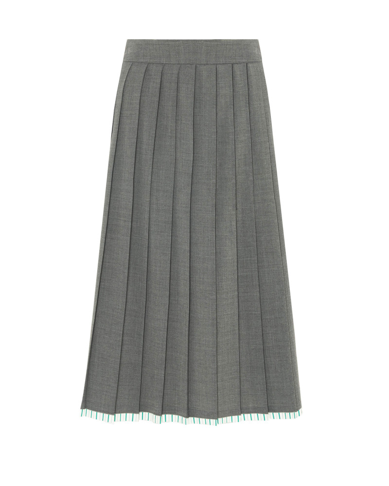gored skirt with striped bottom