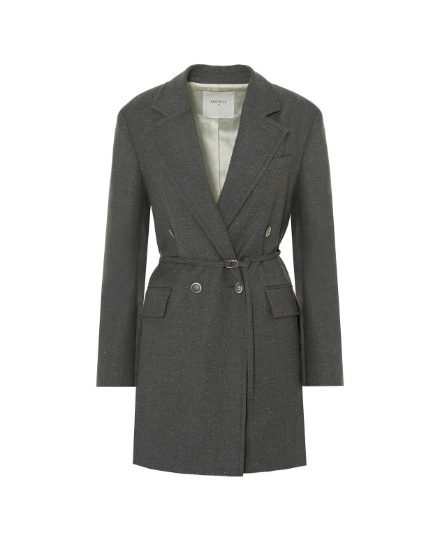 knop-yarned wool robe manteau dress