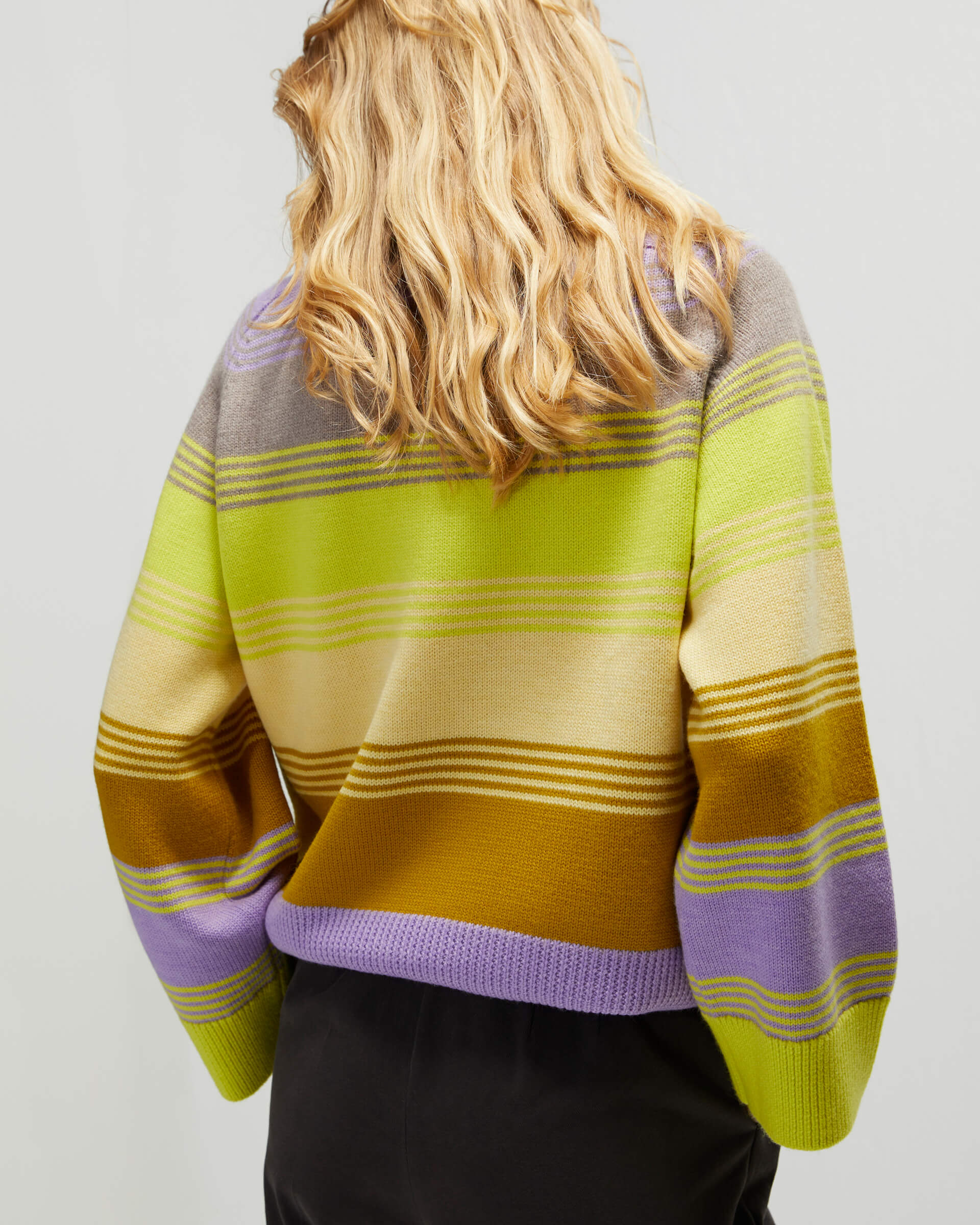 maglione con monogram BB in lana e cotone beige e marrone