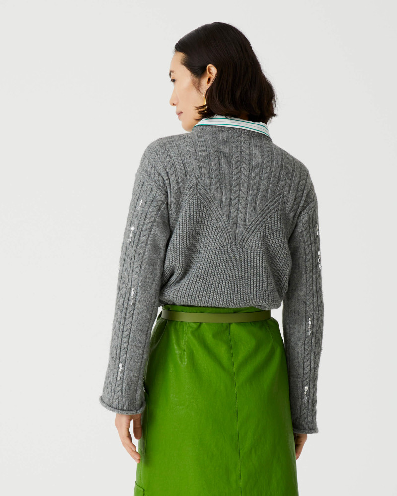 maglione in lana ricamato