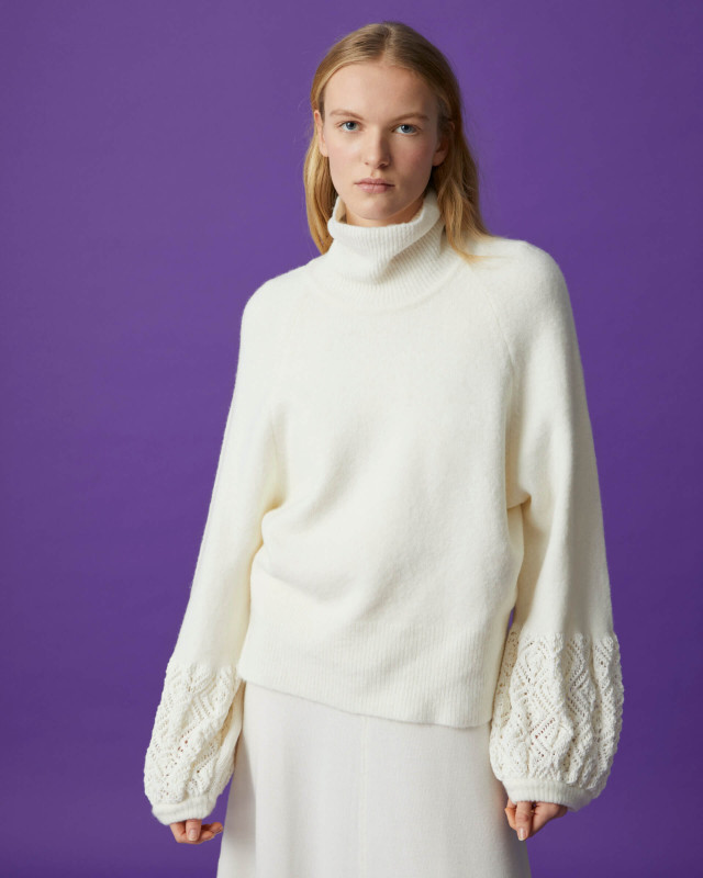sweater with crochet manufacturing