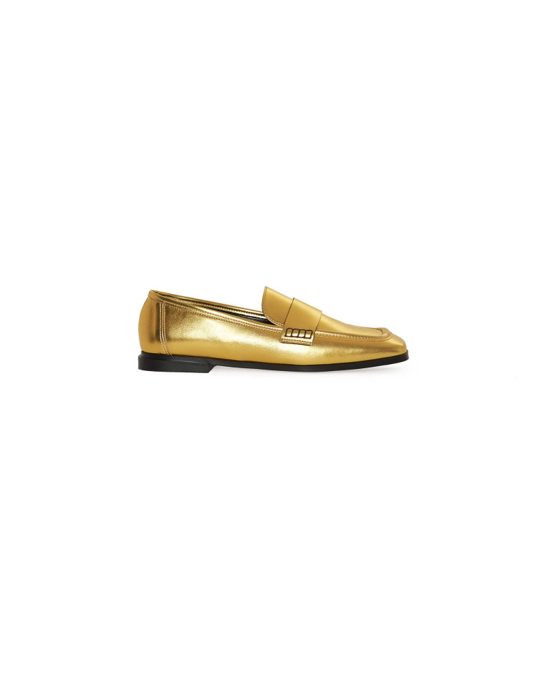 gold eco-leather moccasin
