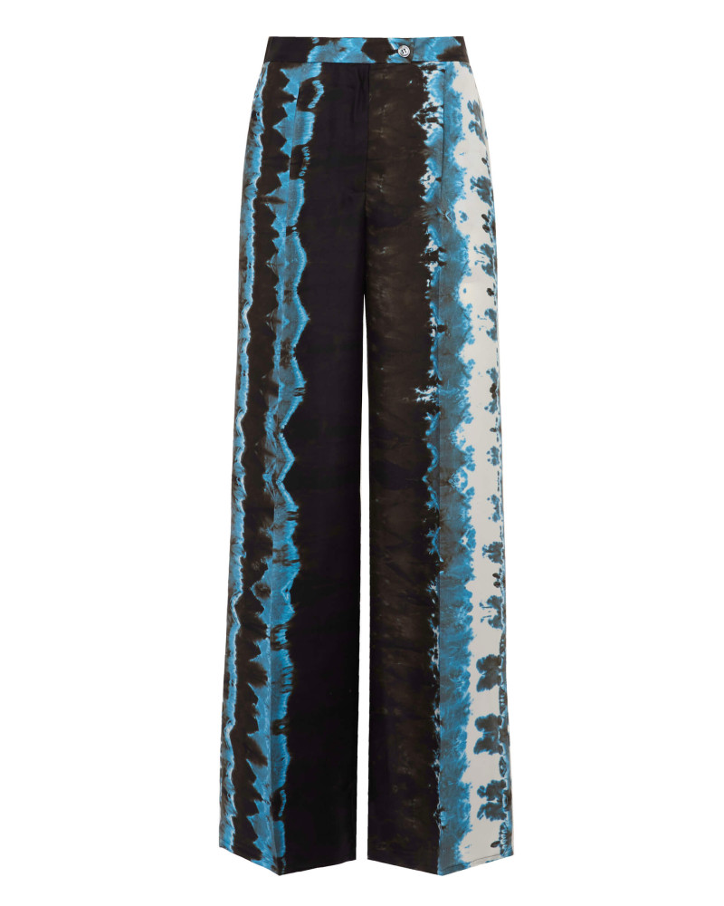 palazzo trousers of printed twill silk