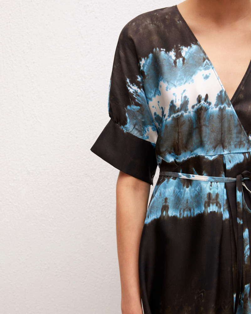 printed silk twill dress