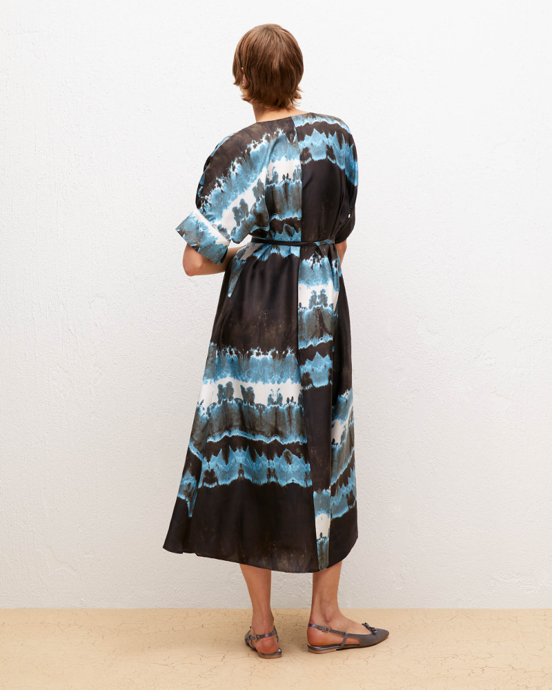 printed silk twill dress