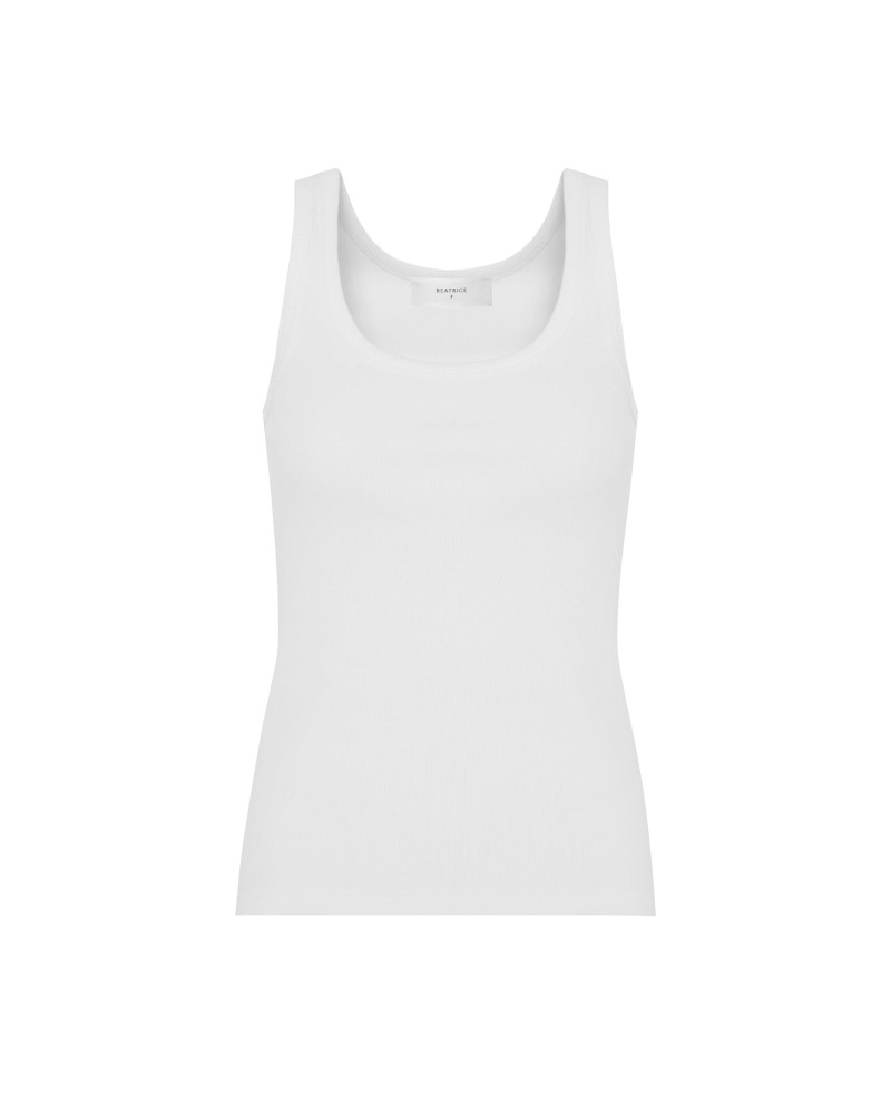 cotton tank top with embroidered monogram